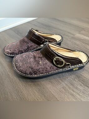 Alegria Mule Clogs Women's EU 40 Seville Purple Suede Leather Slip On Shoes